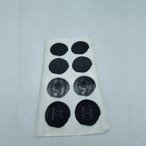 CHANEL Black CC Wax Seal Stickers • Full Sheet of 8 • Authentic Gift Seals